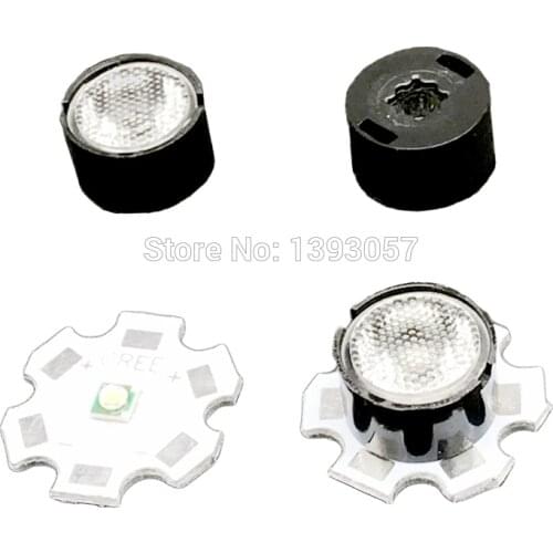 20pcs 13mm 3535 CREE Lens 10 30 45 60 90 Degree XPE XPE2 XPG XPG2 XTE 1W 3W Lens With Holder Emitter Plano Reflector Collimator