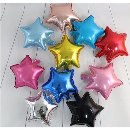 20pcs 10-inch Mini Five-pointed Star Balloons, Colorful Red Star Foil Balloons, Birthday Decorations Wedding Supplies