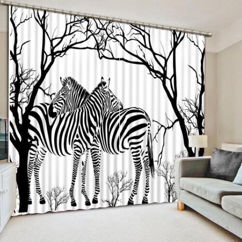 3d Curtains Blackout for Living Room Kids Bedroom Fabric black and white curtains houre curtain
