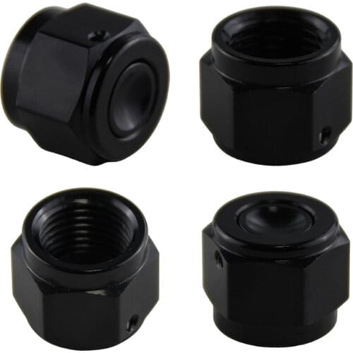 4PCS Aluminum 6-AN AN6 Adapter Female Flare End Cap / Plug / Tube Nut Fitting Blue