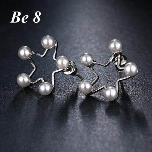 Be8 Brand Star Shape Imitation-Pearl Earrings Fashion Beautiful Wedding Girls Stud Earring Brincos For Female Party Gifts E-246