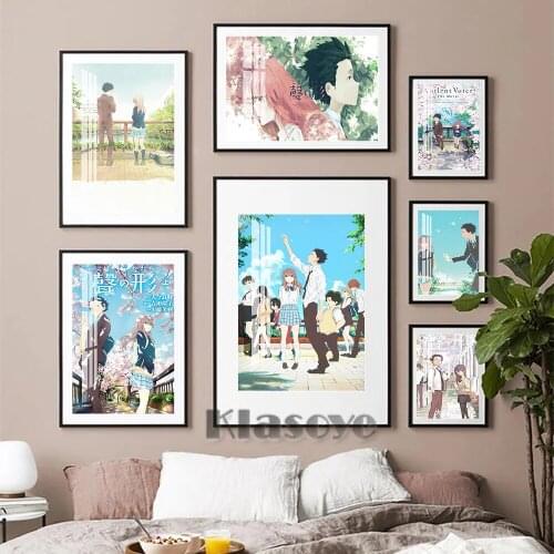 A Silent Voice Japanese Anime Movie Cartoon Poster Prints Art Wall Picture Otaku Bedroom Living Room Home Decor Fans Collection