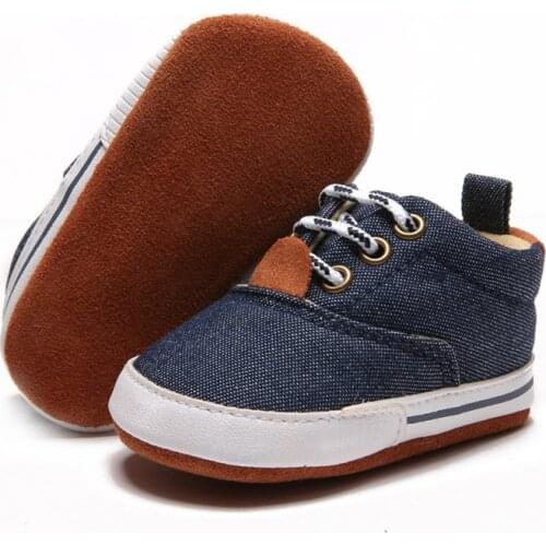 Infant toddler baby boy prewalker laced canvas shoes soft bottom toddler shoes fashion boy shoes for 0-18M