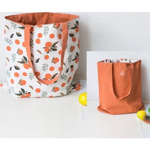 Double-sided Hand Double-use Bag Cotton Shipping Tote Woven Cotton Linen Pocket Pouch Storage Bag Shopping Bag Grocery Bags