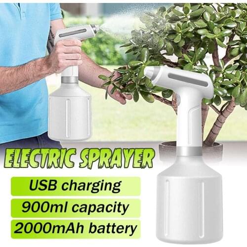 900ML USB Rechargeable Electric Spray Bottle Watering Tool for Flower Plant Water Cans Garden Electric Shower Watering