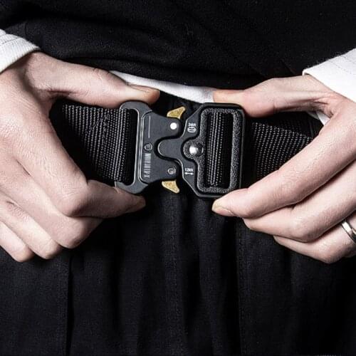 Functional Tactical Hip Hop Men Tooling Belts Military Canvas Nylon Sports Lightweight Magnetic Buckle Outdoor Casual Waistband