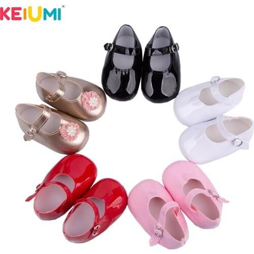 KEIUMI Fashion Dolls PU Shoes 11CM Suit For 22-23 inch Reborn Baby Dolls Shoes accessories gift