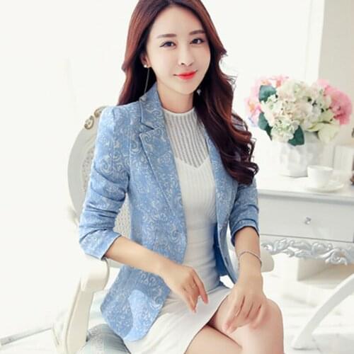 Jacket female 2019 spring and autumn new suit collar fashion temperament commuter slim long sleeve business small suit blouse