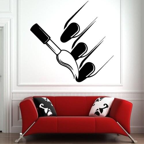 Manicure Decals Beauty Salon Wall Window Decals Nails Nail Polish Vinyl Sticker Pattern Wall Stickers Girls Room Bedroom B088
