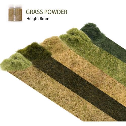 8MM Model Lawn Grass Flock Powder Foliage For Railway Artificial Mini Terrain Wargame Landscape Scenery Diorama Accessories