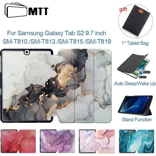 MTT Marble PU Leather Case for Samsung Galaxy Tab S2 9.7'' SM-T810 T815 T813 T819 Flip Stand Smart Tablet Case Auto Sleep/Wake