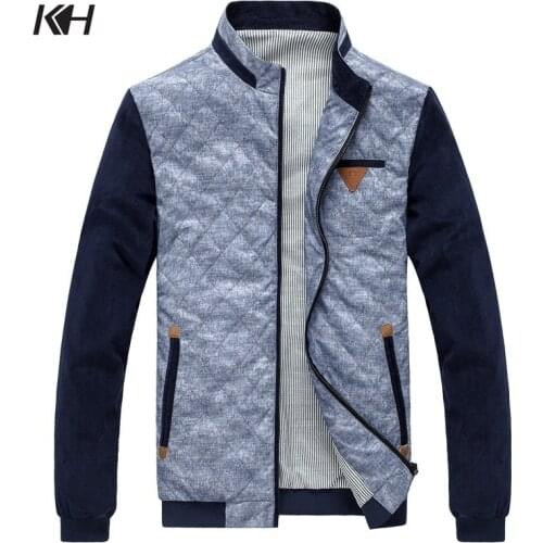 Men Jackets Spring Autumn Fashion Mens Jacket Mens Casual Stand collar Sleeve Patch British Patchwork Plaid Coat Male Clothes