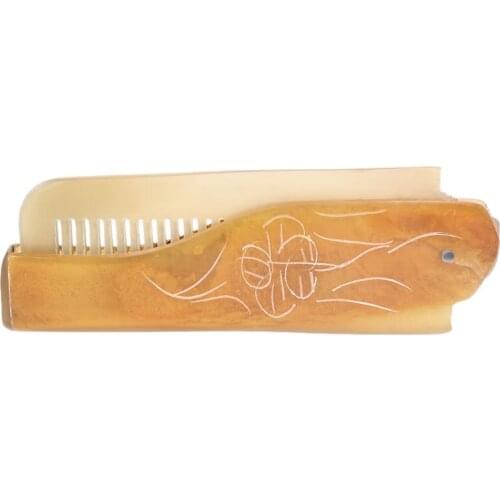 Mens Beard Comb Natural Horn Comb Anti Static Wide Teeth Massage Comb Hair Health Care Horn Comb