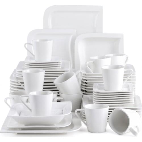MALACASA Joesfa 30 Piece Porcelain Dinner Set with 6*Cups,Saucers,Dinner Soup Dessert Plates Dinnerware Set for 6 Person