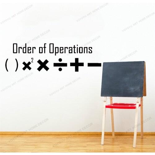 Order of Operations Math Symbols Wall Stickers Kids Room Vinyl Wall Decal Classroom Decals Teacher Decor Sticker CX1043