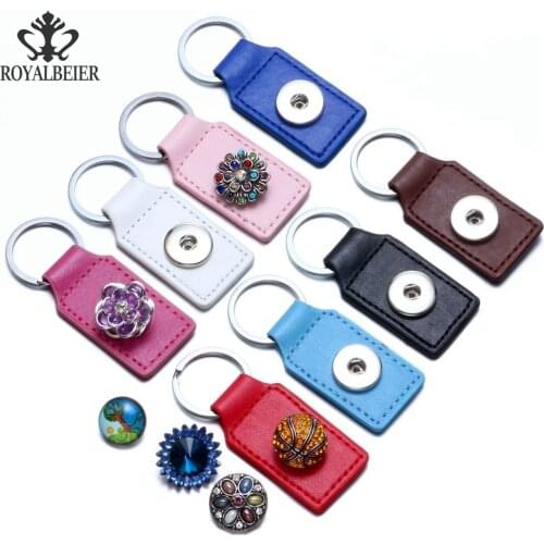 New Fashion 8 Color Snap Pendant Keychain Keyring For Women Keychain Girl Xmas Gifts DIY Jewelry Snap Button Key chain Key