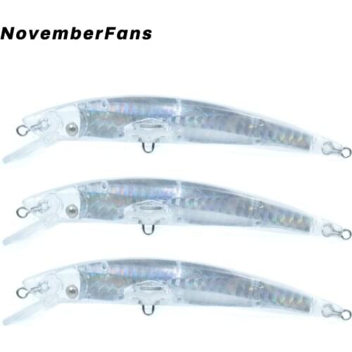 Novemberfans 15pcs/lot Blank Fishing Lures 12cm 12g Float Unpainted Hard Wobbler Minnow Tackle Inner Foil Jerkbait Fishing
