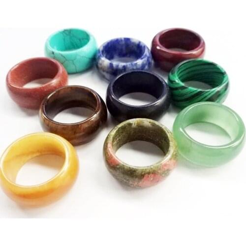 Wholesale New Arrival 20mm Natural Quartz Ring Exquisite Mixture Color Macroporous Ring Circle Group