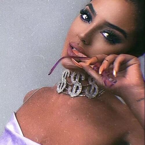 Fashion large US dollar sparkling crystal necklace exquisite Rhinestone Jewelry shiny Necklace daily wear jewelry Christmas gift