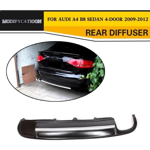 PU Racing Rear Bumper Lip Diffuser for Audi A4 B8 Sedan 4-Door 2009-2012