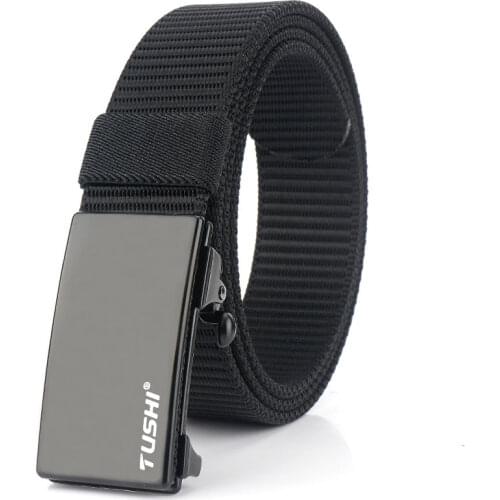 New Thick Nylon Belts For Men Casual Outdoor Trousers Belt Alloy Automatic Buckle Luxury Quality Designer Mens Belt Adjustable