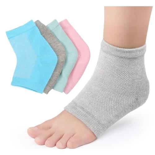 2019 New Silicone Gel Heel Protection Sock Moisture Cracked Heel Socks Sleeve Moisturizing Heel Pain Cushion Ankle Sock