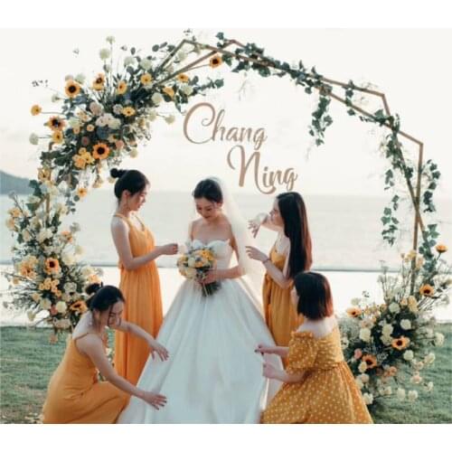 Wedding arch double hexagon wedding stage geometric wrought iron diamond hexagonal arch backdrop stand decorative flower stand