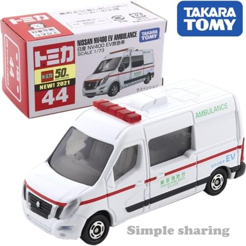 Takara Tomy Tomica No.44 Nissan NV400 Ambulance Cars Hot Pop Kids Toys Motor Vehicle Diecast Metal Model