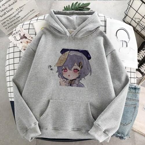 Fashion Genshin Impact QiQi Print Hoodie Streetwear Men Women Hoodies Oversized Sweatshirts Harajuku Tracksuits Anime Pullover