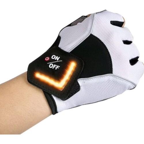Intelligent LED Turn Signal Warning Light Outdoor Riding Gloves Men Women Bicycle Cycling Outfit Tactical Gloves for Road Bike