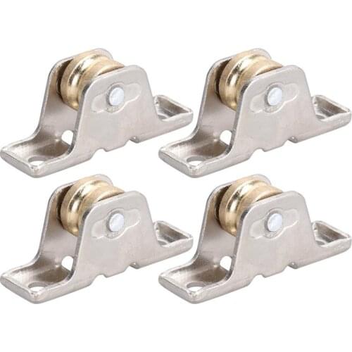 WINOM 4Pcs Metal Roller Wheel Single Bearings Window Sash Pulley Rod Rollers Alloy Curtain Rail Track Wheels For Door