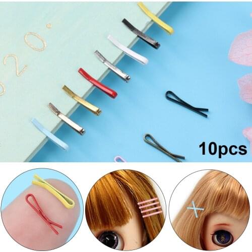 10Pcs 1.1cm Toys Doll Mini Metal Headclip Children Hair Clip DIY Doll Accessories Hairpin Headwear Girl Kid Birthday Gift