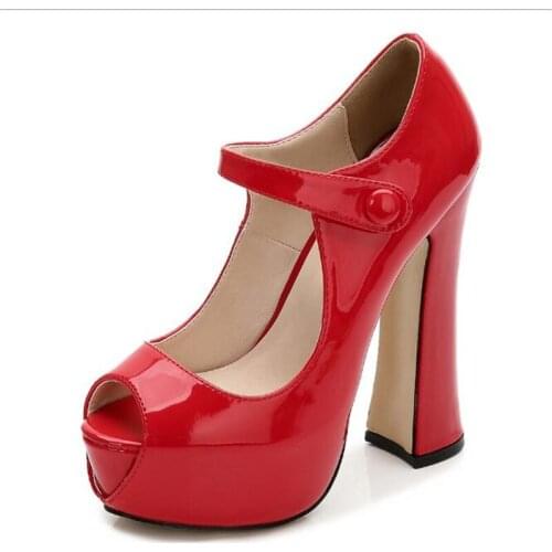 14cm Heels 2020 Womens Club Sexy Red Platform Super HIgh Heels Pumps Waterproof Platform High-heeled Shoes