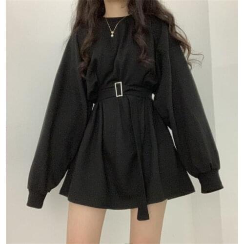 Womens Dresses Japanese Harajuku Ulzzang Vintage Loose Lazy Casual Ins Dress Female Korean Kawaii Cute Clothing For Women