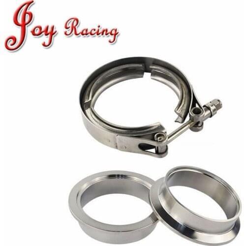 1.5" 1.75" 2" 2.25" 2.35" 2.5" 2.75" 3" SUS 304 Steel Stainless Exhaust V Band Clamp Flange Kit Standard Male&Female Flange Type
