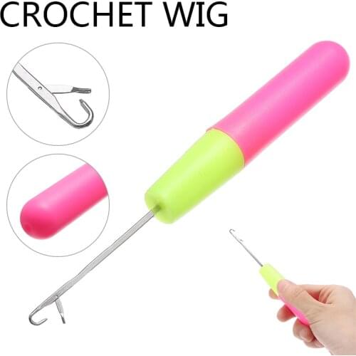 1pcs Plastic Metal Hair Braid Crochet Needle Weaving Crochet Hook For Braiding Twist Hair Dreadlock Clothes Knitting DIY Sewing