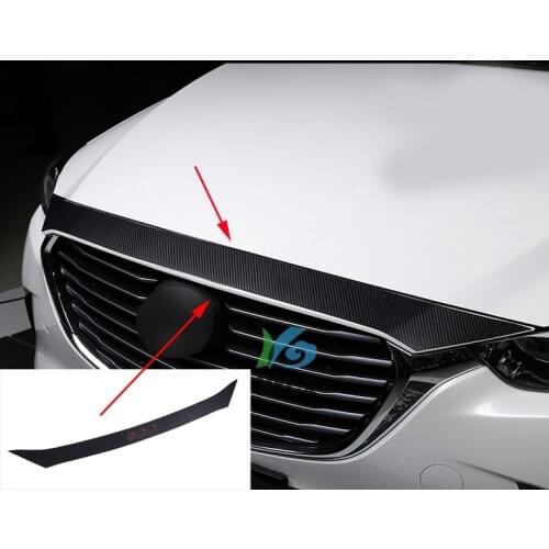 1pcs carbon fiber PU leather 2015 2016 2017 2018 for Mazda CX-3 CX3 CX 3 car stickers car accessories Automobile car front cover