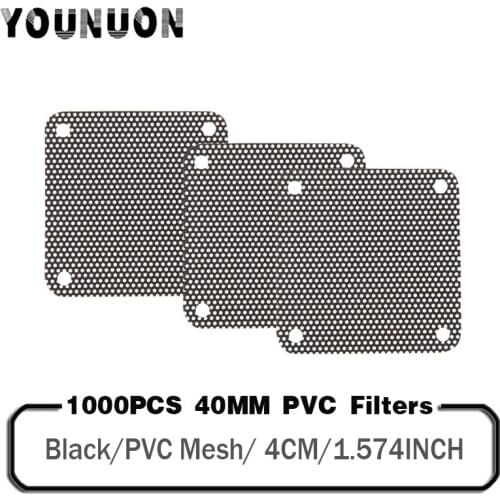 1000PCS YOUNUON 40x40mm 4cm PVC Filters PC Cooler Fan Filter Black Dustproof Case Cover Mesh