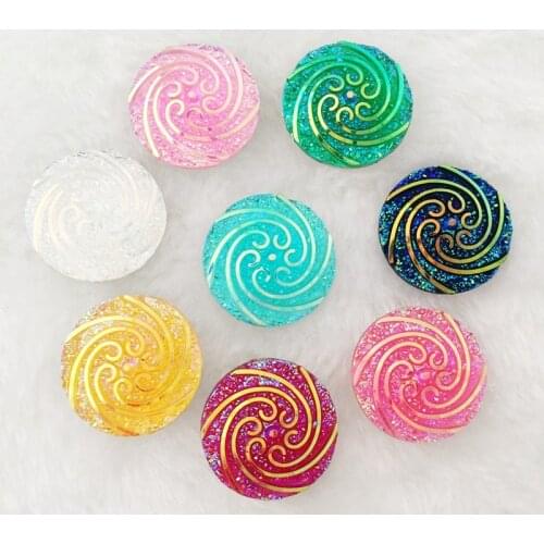 15pcs 22mm Resin Round Rhinestone Applique Crystal Gems For DIY Wedding decoration Strass -E68