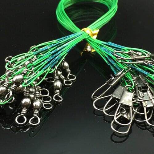 20PCS/lot 15CM/20CM/25CM Steel Wire Leader Fishing Lure Fishing Line Swivel Tackle Spinner Shark Spinning Expert