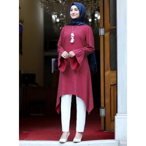 2020 Fashion Girls Blouse Long Sleeve Casual Blouses & Shirts Irregular Islamism Long Blouses for Muslim Women