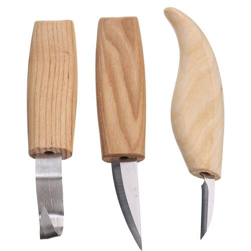 3Pcs Spoon Wood Carving Whittling Hook Knife Cutter Woodcarving Craft Hand Tools Set For Woodworking Making