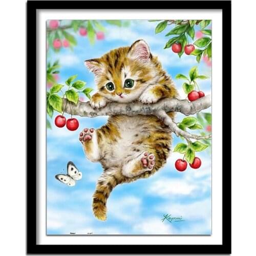 Diamant painting 5d diy diamond painting square Diamond embroidery animals cat diamond round drill 450DD full