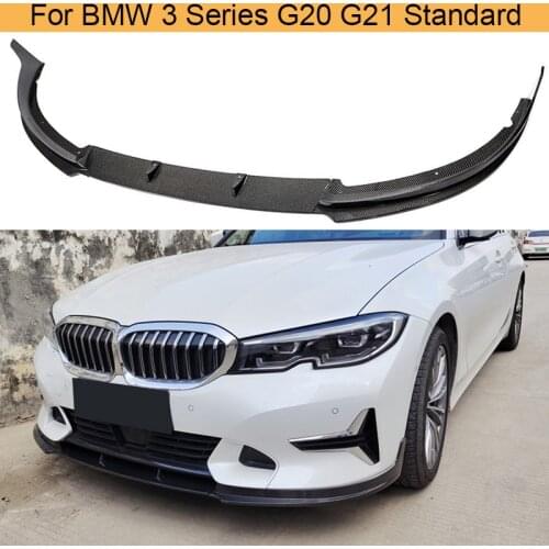 Car Front Bumper Lip Spoiler Splitters for BMW 3 Series G20 G21 Standard Bumper 2018 - 2021 Carbon Fiber Front Bumper Lip Chin