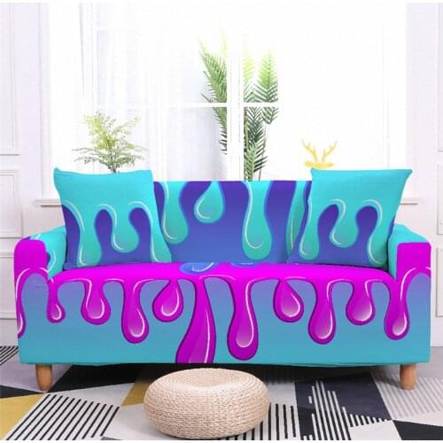 3D Color Art Print Sofa Cover Slipcover Stretch Sofa Covers for Living Room Elastic Couch Chair Cover Sofa Towel 1-4-seater