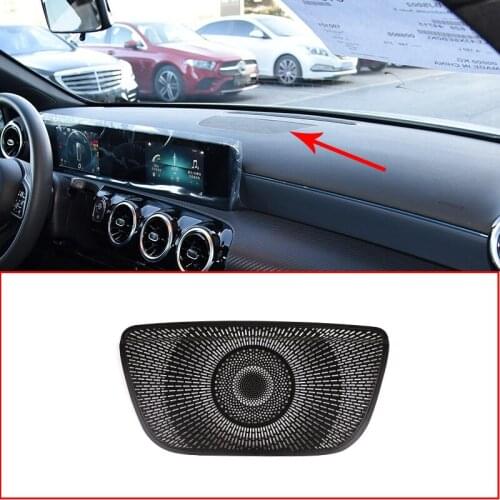 For Mercedes benz A Class W177 V177 A180 A200 2019 2020 Aluminum Alloy Black Car Dashboard Speaker Cover Trim Accessories