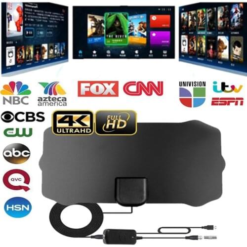 KEBIDU 20dBi50 Miles High Gain HDTV Indoor TV Antenna DVB-T2 Digital Amplifier Booster Active Indoor Aerial HD Flat Design