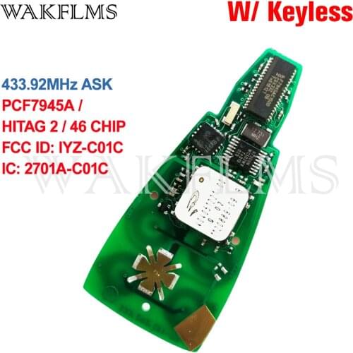 FCC ID: IYZ-C01C For Jeep Dodge Chrysler Electronic Keyless Entry Go Fobik Remote Car Key Fob Circuit Board 2701A-C01C
