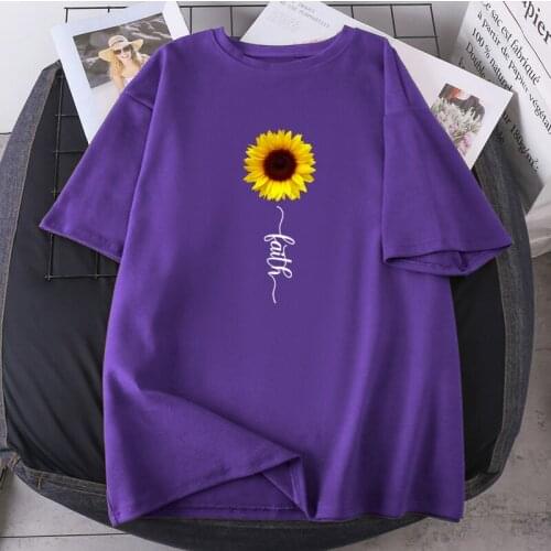The Sun Flowers Woman T-shirts Summer High Quality Short Sleeve 2021 New Clothing Lady Hip Hop O-neck Tops Tees Polyester Female