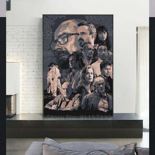 Heisenberg Walter White Art Canvas Painting Breaking Bad Movie Posters And Prints Hd Printed Wall Art Picture Living Room Decor